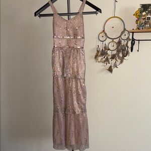 Speechless Glittering Pink Midi Dress